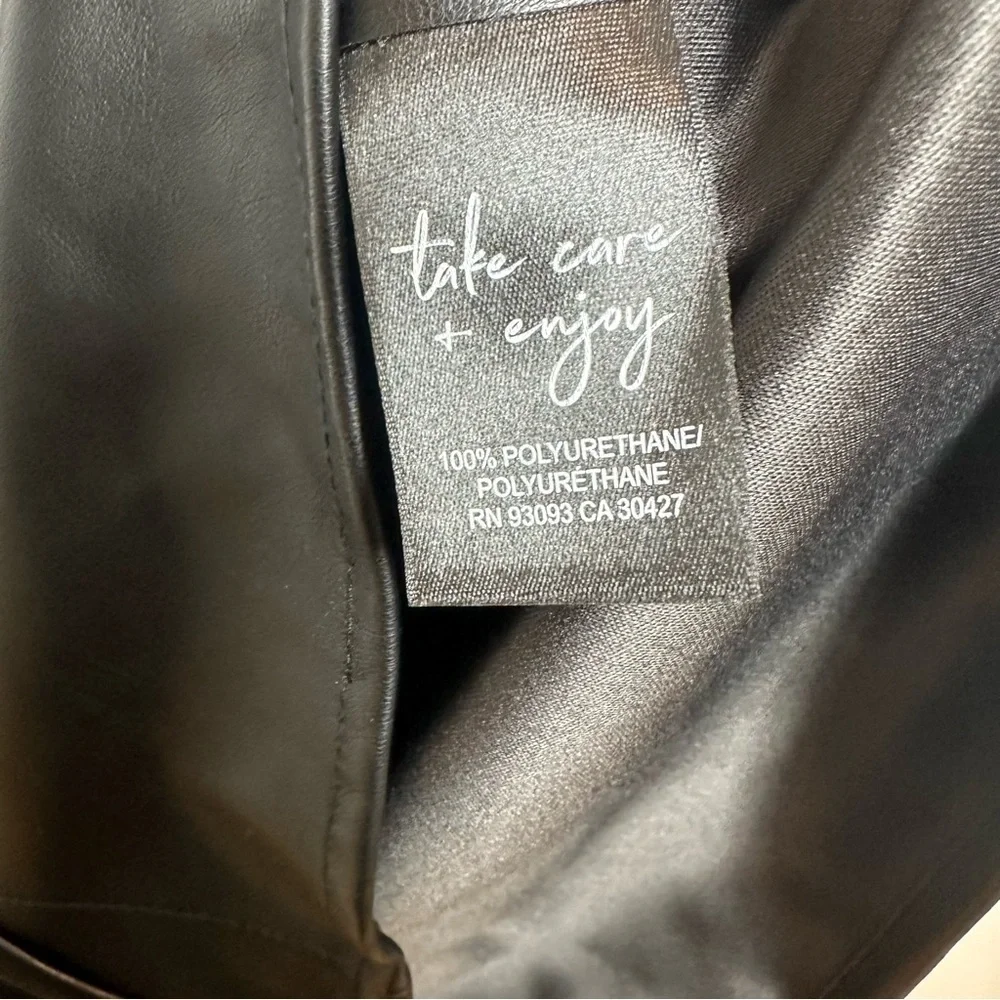 NWT Nic+Zoe Womens Black Faux Leather Knee Length Shirtdress Size Large and XL - Picture 10 of 11
